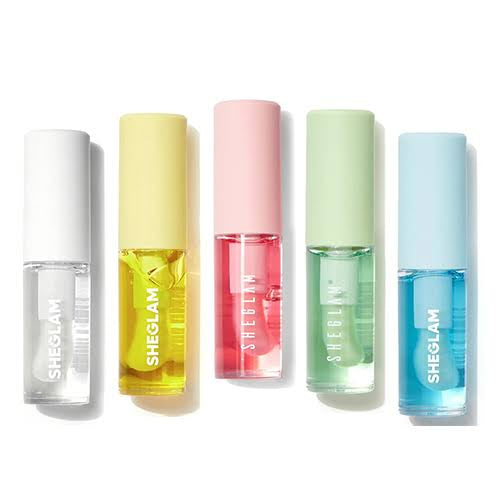 SHEGLAM Jelly Wow Hydrating Non-Sticky Lip Oil Moisturizing Plumping Lip Gloss (Pack of 5 )