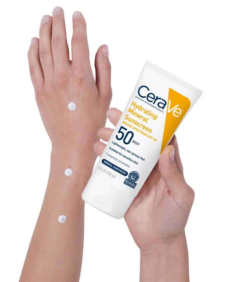 CeraVe Hydrating 100% Mineral Sunscreen Body Lotion - SPF 50